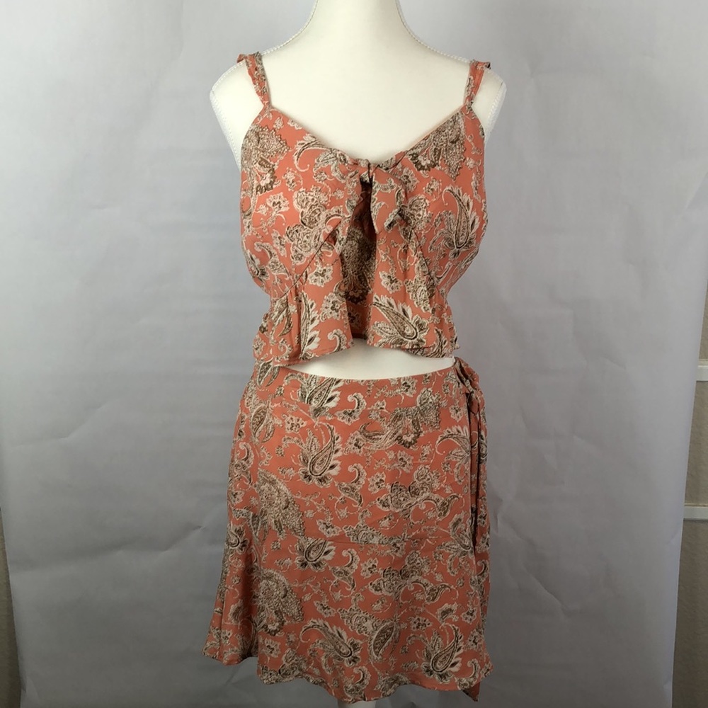 Floral Peach Skirt Set